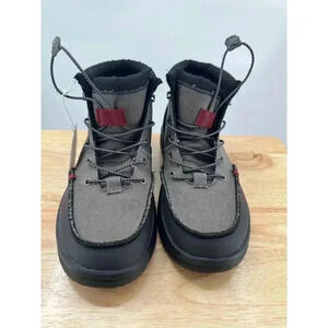 NWT Hey‎ Dude Men's Bradley Waxed Canvas Gray Lace Up Boots Shoes Sz 11Casual